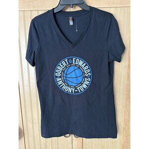 Minnesota Timberwolves V-Neck T-Shirt NBA Women's Size Medium TWolves NWOT
